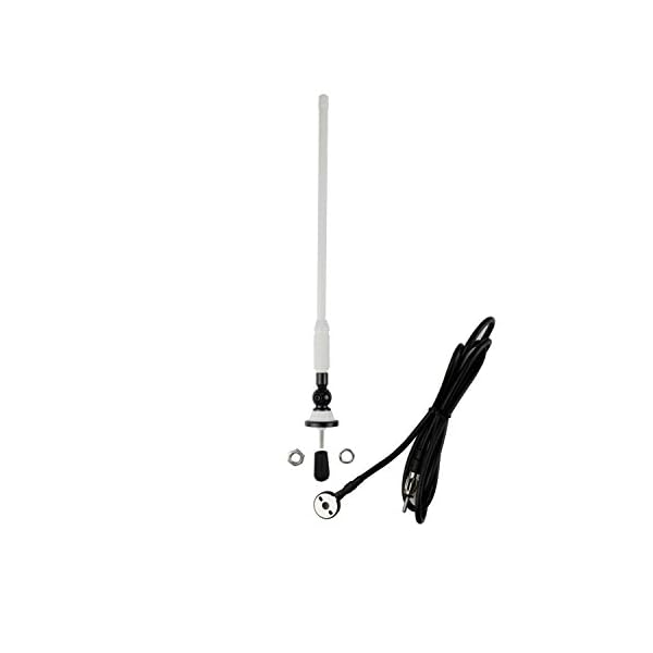 MarineMaxx-Waterproof-Marine-Radio-Antenna-Rubber-Duck-Dipole-Flexible-Mast-FM-AM-Antenna-for-Boat-Car-ATV-UTV-RZR-SPA-White