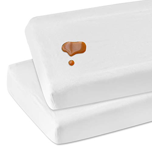 Changing Pad Cover Waterproof, Changing Table Cover Organic Cotton 2 Pack Diaper Changing Pad Cover, Jersey Knit Super Soft & Stretchy Baby Cradle Sheets Covers, 32