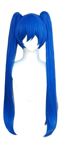 KAPVXRKI Royal Blue Cosplay Wig Heat Resistant Synthetic Wigs for Halloween Costume Party Role Play+Wig Cap