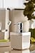HOLDN’ STORAGE Bathroom Accessories Set – 5 Piece, Beige Elegant and Highly Durable Decor, Bath & Home Accessory Set, Soap Dish, Soap Dispenser, Toilet Brush, Toothbrush Holder & Trash Can
