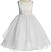 Flower Girl Dress First Communion Sleeveless Embroidery Tulle Dress Big Girl White 8 KD.198