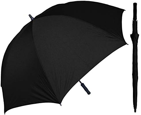 Amazon Com Rainstoppers 68 Inch Oversize Windproof Golf Umbrella Solid Black Sports Outdoors