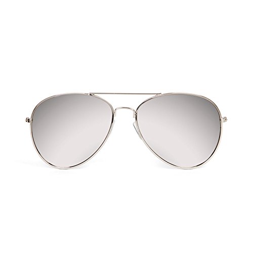 Premium Silver Mirror Aviator Sunglasses