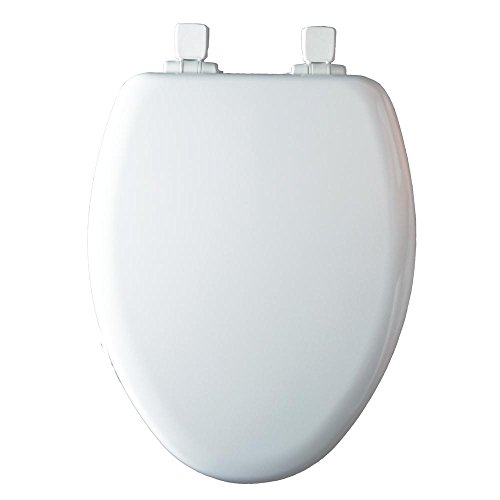 Mayfair Wood Toilet Seat with Pocket Hinge for Lid Cover, Elongated, White, 144COCO