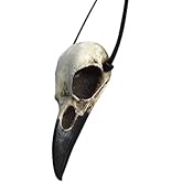Raven Skull Pendant Viking Jewelry Gift - Resin Bird Skull Necklace