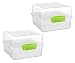 Sistema To Go Collection Lunch Cube Food Storage Container, 47.3 Ounce/ 5.9 Cup (2 Pack) Clear with Assorted Color Accents