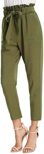 GRACE KARIN Women's Cropped Paper Bag Waist Pants with Pockets 4 GRACE KARIN Women's Cropped Paper Bag Waist Pants with Pockets