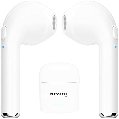 Bluetooth Earbuds, Mini Wireless In-Ear Earphone Set, Earpiece compatible with Apple iPhone X, 8, 8s, 7, 7 plus 6s, 6s plus, Samsung S9, S8, All S Series, Note 5, All Smart Cell Phones (White)