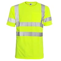 L&M Hi Vis T Shirt ANSI Class 3 Reflective Safety Lime Short Sleeve HIGH Visibility (2XL)
