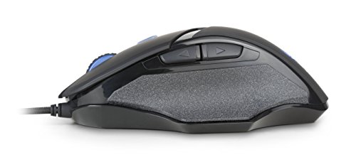 PUREX Technology 4000 DPI High Precision Programmable Wired Laser Gaming Mouse, 6 Programmable Buttons, 5 DPI Settings, 5 Color LED Indicating Different Profiles, Black Rubber Coating Painting - PXE-M612BU