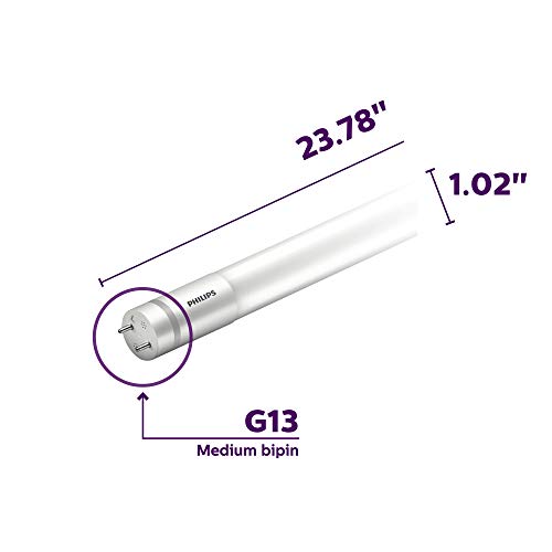 Philips LED MainsFit Ballast Bypass 2Foot T8 Tube Glass Light Bulb 1100Lumen, 4000Kelvin, 8.