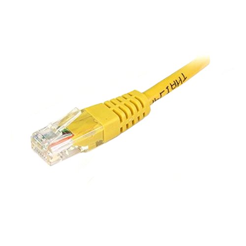 14' FT CAT5e Patch Cord Cable Yellow UL Gold Plated RJ45 24 AWG Copper TIA/EIA UTP Molded End Connector 350 MHz RJ45 Jumper Ethernet Data Phone Audio Signal Communication Network Distribution