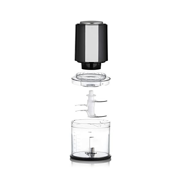 Sensio-Home-Mini-Food-ChopperSmall-Food-Processor--Electric-Dicer-Suitable-for-Baby-Food-Onion-and-Other-Vegetables-600ml-Blender-Bowl-and-Quad-Durable-Stainless-Steel-Blades--300W-Black Sensio Home Mini Food Chopper/Small Food Processor – Electric Dicer, Onion and Other Vegetables - 600ml Blender Bowl and…