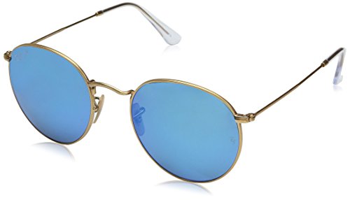 Ray-Ban Metal Polarized Round Sunglasses, Matte Gold, 53 mm