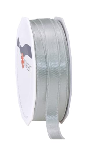 PRAESENT C.E. Pattberg SATIN sterling silver gift ribbon, 27 yards for Wrapping Gifts, 0.39 inches width, Ribbon for Decorating & Crafting, Decorative Ribbon for Gifts, for every occasion