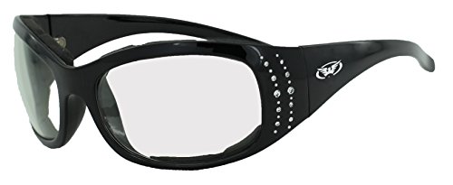 Global Vision Eyewear 24 Marilyn 2 Plus Series Sunglasses with Gloss Black Frame and Clear Photochromatic Lenses