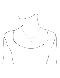 Plata de ley Collar con Colgante de cola de ballena normal, 18"