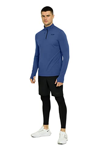 TCA Men's Long Sleeve Sports T-Shirt - Fusion Pro Quickdry Half Zip Quick Dry Sports Shirt for Men