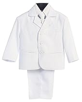 5 Piece White First Communion or Christening Suit with Shirt, Vest, and Tie - Size M (9 Month)