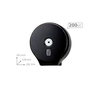 Distributeur Papier Toilette Mini Jumbo Plastique Noire Medial Noir