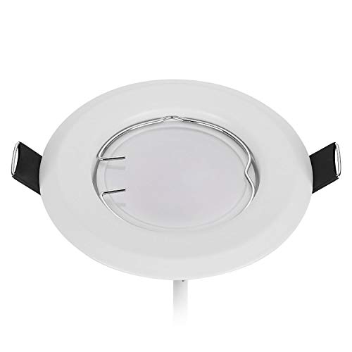 Set of 3 HCFEI Ultra Flat LED Recessed Spotlights in White with Module 230 V I W 320 Lumen Warm 3000 K Beam Angle 120° Dimmable 55 mm Hole Mounting Round Recessed Light