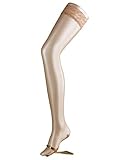 Falke Shelina 12 Shimmer Stay-up Thigh Highs, Large, Black