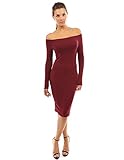 PattyBoutik Women's Off Shoulder Long Sleeve Dress
