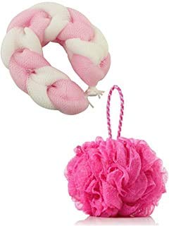 sp Combo of Bath long and Round Loofah for Men and Women (Multicolour) Pack Of Two(Long & Round)