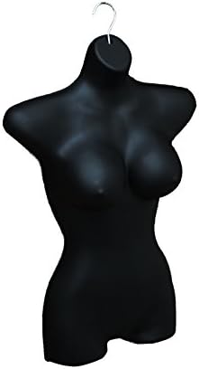 Premium Large Bust Hanging Body Form Mannequin (Black)