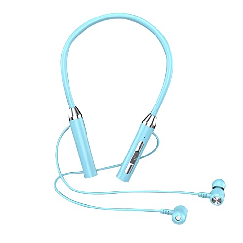 Bluetooth Neckband Headphones,Halter Neck Wireless Bluetooth Headphones, Multi-Function Sports Earbuds, Waterproof Stereo Earphones Noise Canceling Headphones for Outdoor Travel Sports (Sky Blue)