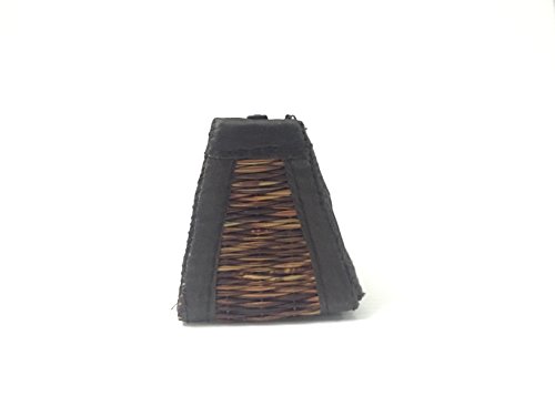 Thailand Handmade elegance dry under sun reed individual woven straw tight and Silk elephant trim portable holder bag pen, accessery ,cosmetics,Jewelry Size : 8" x 2" x 2.2" ( L x W xH) natural color