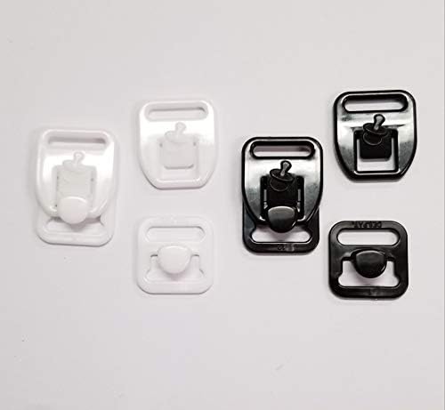 Maternity Breastfeeding Nursing Bra Sewing Clasps Clip Hook Closure Convert Create Construct Bra Straps Combination Black and White 2 Pairs Each Total 4 Pairs