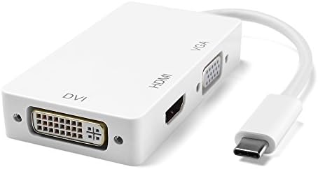 TNP USB Type C (USB-C) to HDMI 4K + VGA + DVI AV Multi Port Hub Adapter ...
