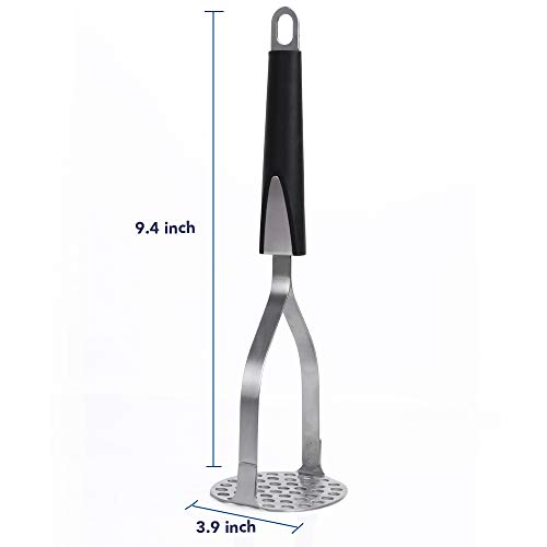 Beaverve Heavy Duty, Stainless Steel Masher Ricer with Ergonomic Handle for Making Mashed Potato, Guacamole, Silver