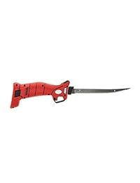 Bubba   Cuchillo de filete eléctrico de iones de litio sin cable con mango antideslizante, 4 Ti Nitride S.S. Cuchillas de reproche con revestimiento antiadherente, cargador y funda para pesca.