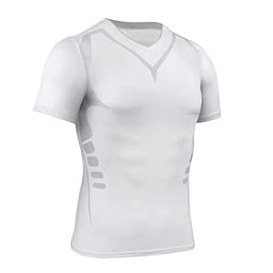AMZSPORT Heren Sport Compressie Shirt Korte Mouw Sneldrogende Hardlopen