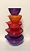 Tupperware Wonderlier 5 Pc Mixing Bowl Set in Starlight Purple, Red, Orange