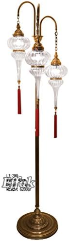 Handblown Glass on Brass Lamp 68.5", Floor Lamp, Turkish Lamp, Interior Design, Dining Room Lighting, Decorative Lights, Moroccan, Marrakesh, Lantern