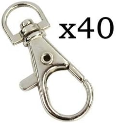 MiL 40 PCS Silver Chrome Color Swivel Eye Lobster Snap Clasp Hook 1-1/2" x 1/2"