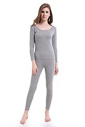 Womens Thermals Set Ultra Thin Crew Neck Base Layer