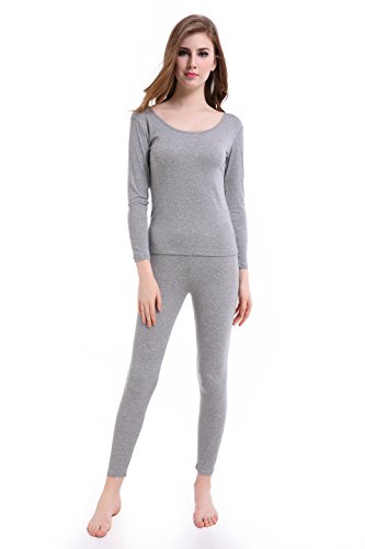 Womens Thermals Set Ultra Thin Crew Neck Base Layer