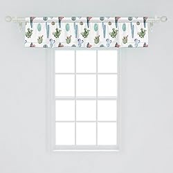 Ambesonne Cactus Window Valance, Watercolor