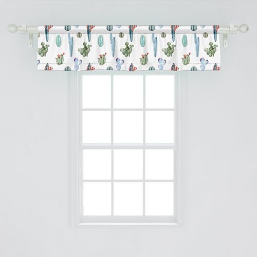Ambesonne Cactus Window Valance, Watercolor