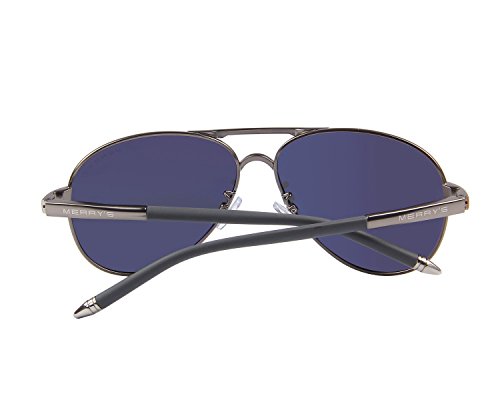 MERRY'S Men's Polarized Driving Sunglasses For Men Unbreakable Frame UV400 S8513 (Gray, 61)