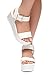 Herstyle Carita Womens Platform Sandals Open Toe Ankle Strap Flatform Wedge Casual Sandal Black White Chunky Platform Sandals Comfortable Lightweight Lug Sole Wedges for Summer, White, Size 8.0