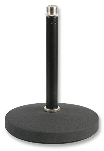 PULSE Desktop Microphone Stand – Heavy Cast Anti‑Vibration Base with 3/8" Thread & 5/8" Adaptor, 160mm Height – PLS00061, Black