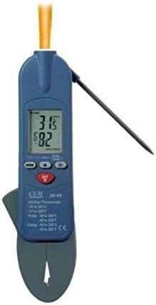 CEM Instruments 3-in-1 Clamp Probe Infrared Thermometer for Water Testing HVAC