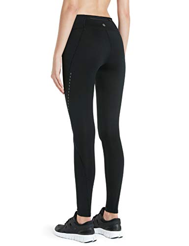 Tesla TM-XUL84-KLB_Medium Winter Thermal Running Fleece Lined Pants Cycling Tights w Rear Pocket XUL84