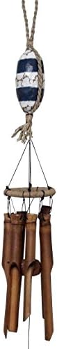Cohasset 230A-B Mini Wooden Fish Float Bamboo Wind Chime, 4-Inch, Blue