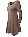 BELAROI Women 3/4 Sleeve Swing Tunic Tops Plus Size T Shirt (1X, Khaki)